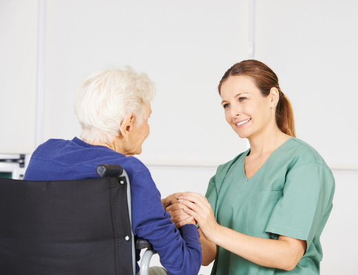Nurse with elderly female patient Nurse with elderly female patient